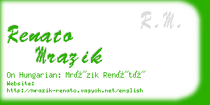 renato mrazik business card